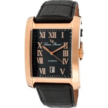 Lucien Piccard Watches Men's Classico Black Dial Rose Gold Tone Case B