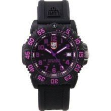 Luminox Womens Colormark Purple Resin Watch - Black Rubber Strap - Black Dial - L7060