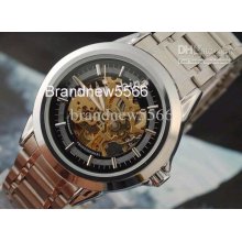 Luxury Men's Automatic Mechanical Watches Transparent Hollow Watch S