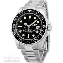 Luxury Perpetual Stainless Steel Ceramic Gmt Ii Mens Watch Black # 1