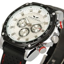 Luxury Sport Date Day 24 Hours Dial Rubber Automatic Mechanical Men Wrist Watch