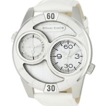 Marc Ecko The Maestro Men's Dual Time White Leather Strap Watch E16584g3