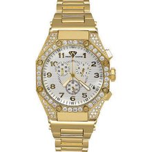 Men 2012 4.5ct Yellow Gold Swiss Octagon Aqua Master Big Vs Diamond Watch W-106