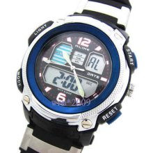 Men Boys Lcd Digital Dial Quartz Waterproof Dual Time Sport Wrist Watch D23