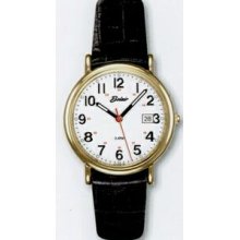 Men`s Quartzline Strap 3 Atm Gold Watch W/ Luminous Dial & Hand