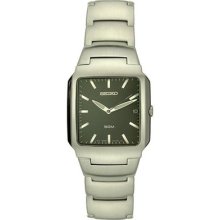 Men Seiko SKK281 Dress Stainless Steel Dress Watch Black