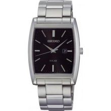Men Seiko SUT899 Solar Stainless Steel Rectangle Case and Bracel ...