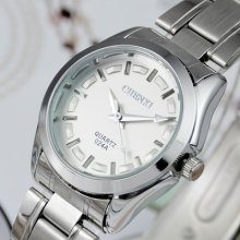 Men Women Quartz White Dial Stainless Case Wristwatch Fashion Luxury Analogue Uk