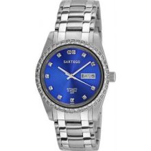 Menandapos;s Stainless Steel Automatic Dress Watch Blue Dial