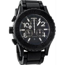Men's 42-20 Black Dial Rubber Strap Chronograph