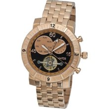 Mens Automatic Rose Gold Plated Stainless Steel Wrist Watch Afilusrgrgb