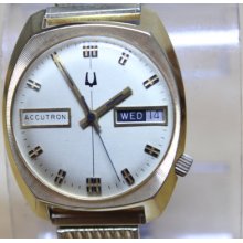 Men's BULOVA Accutron Pioneer N6 (1976) 218 Movement 10K RGP Men's Watch