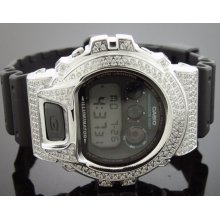Men's Casio G Shock High quality CZ white crystal Watch Black face