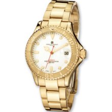 Mens Charles Hubert Gold Plated Stnless Automatic Watch