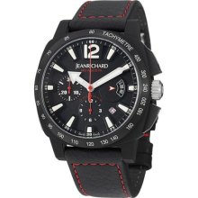 Men's Chronoscope Chronograph Black Dial Black Leather ...