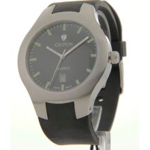 Mens Croton Sporty Black Rubber Band Date Watch CA301052BSBK