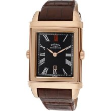 Men's Evolution TZ2 Reversible Grey-Silver/Black Dial Brown Leath ...