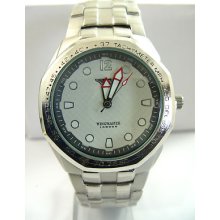Mens Gents Wingmaster Silver Face Sports Watch Silver Band 32a