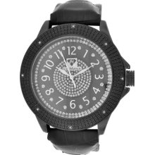 Mens Ice Mania Im3033 Joe Rodeo Jojino Black Face Illusion Dial 8 Diamond Watch