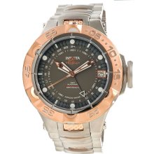 Mens Invicta Auto Subaqua Noma Rose Gold Tone Bezel Grey Dial Watch 12875