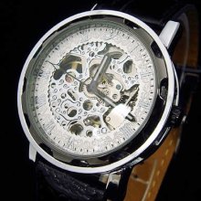 Mens Luxury Automatic Watches White Skeleton Design Nw