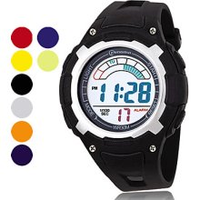 Men's Multi-Functional And Chronograph Digital PU Automatic Wrist Watch (Assorted Color)