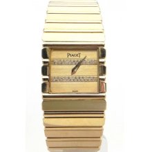 Men's Piaget 18k Yellow Gold Diamonds Dial Watch Includes Box & Papers