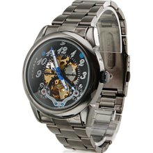 Men's Popular Style Alloy Analog Automatic Wrist Watch (Black)