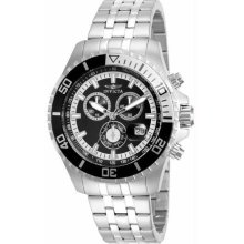 Men's Pro Diver Chronograph Stainless Steel Case and Bracelet Black Tone Dial
