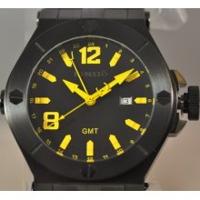 Mens Renato Wilde Beast Gmt Black And Yellow Dial Limited Swiss Watch