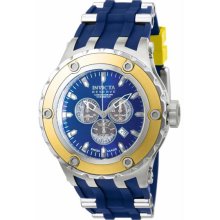 Men's Reserve Stainless Steel Case Blue Tone Dial Chronograph Rubber S