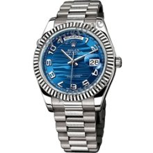 Men's Rolex Oyster Perpetual Day-Date II Watch - 218239_BlueWvsAP