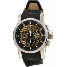 Men's S1 Rally Chronograph Stainless Steel Case Rubber Bracelet Yellow Tone Dial