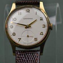 Mens Solid 9ct Gold Garrard Watch - Garrard Box - Excellent - Wimbledon Watches