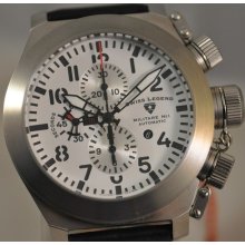 Mens Swiss Legend Militare No 1 White Automatic Chronograph Valjoux Watch