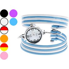 Metal Thin Colorful Band Analog Quartz Bracelet Watch For Women (Assorted Colors)