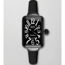 Miami Beach by Glam Rock Large Rectangular Silicone Watch, Black