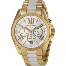 Michael Kors Bradshaw Chronograph White Dial Two-tone Ladies Watch Mk5743