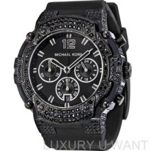 Michael Kors Mk5510 Gemma Black Crystal Bling Chronograph Ladies Watch