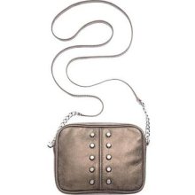 Michael Kors Uptown Astor Leather Crossbody In Nickel