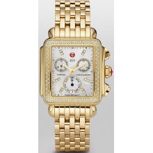 Michele Deco Day Gold-Tone Diamond Women's Watch MWW06P000100