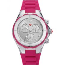 Michele Tahitian Jelly Bean watch MWW12D000003 hot pink silicone chronograph NEW