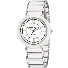Miss Sixty Ladies Watch Sir002 In Collection Glamour, 3 H And S, White Dial And Stainless Steel Bracelet