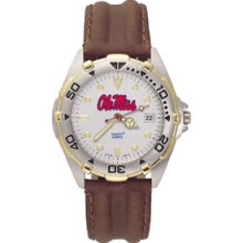 Mississippi Rebels Mens All Star Leather Watch
