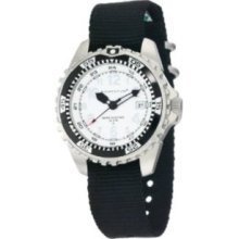 Momentum Mens 1M-DV00W8B M1 White Dial Black Re-Ply Nylon Dive