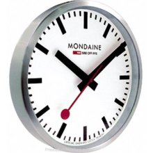 Mondaine 40cm Wall Clock White Dial Silver-Tone Case Dust A995.CLOCK.16SBB