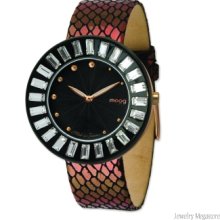 Moog Rose/Blk-pltd Crystl Blk Dial Watch w/(ME-ARG) Cppr Metallic Band