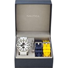 Nautica Box Set BFD 100 Multifunction White Dial Men's watch #N19566G