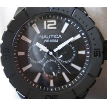 Nautica Men's Watch Quartz Ip Black Rou Case & Rubber Original Edition Japan