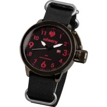 New Infantry Military Men Army Fire Red Force Black Quartz Watch With